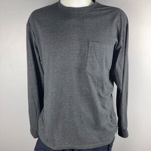 Woolrich Long Sleeve Pocket Tee Men’s XL Dark Gray Green Label Collection